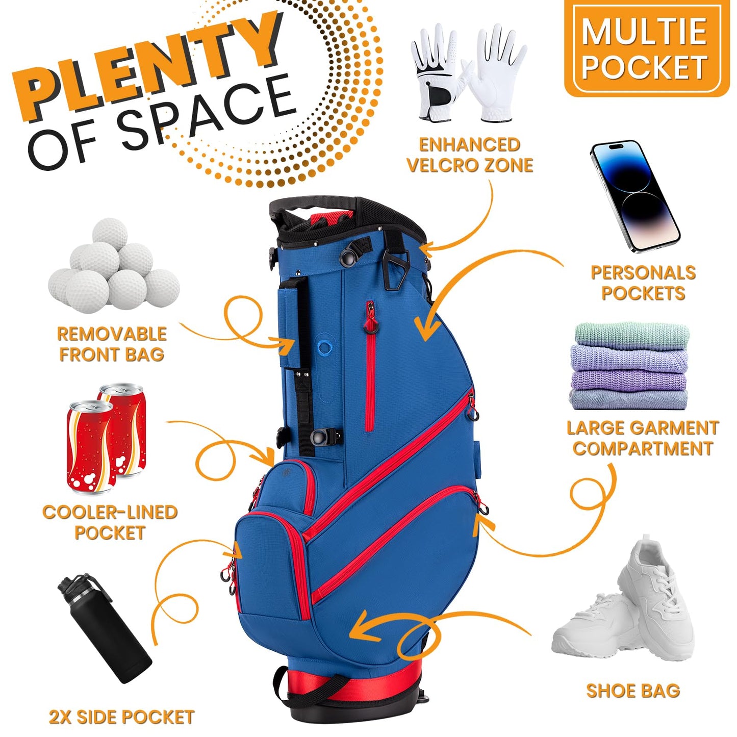 Lightweight Golf Bags for Men Golf Club Bag with Stand