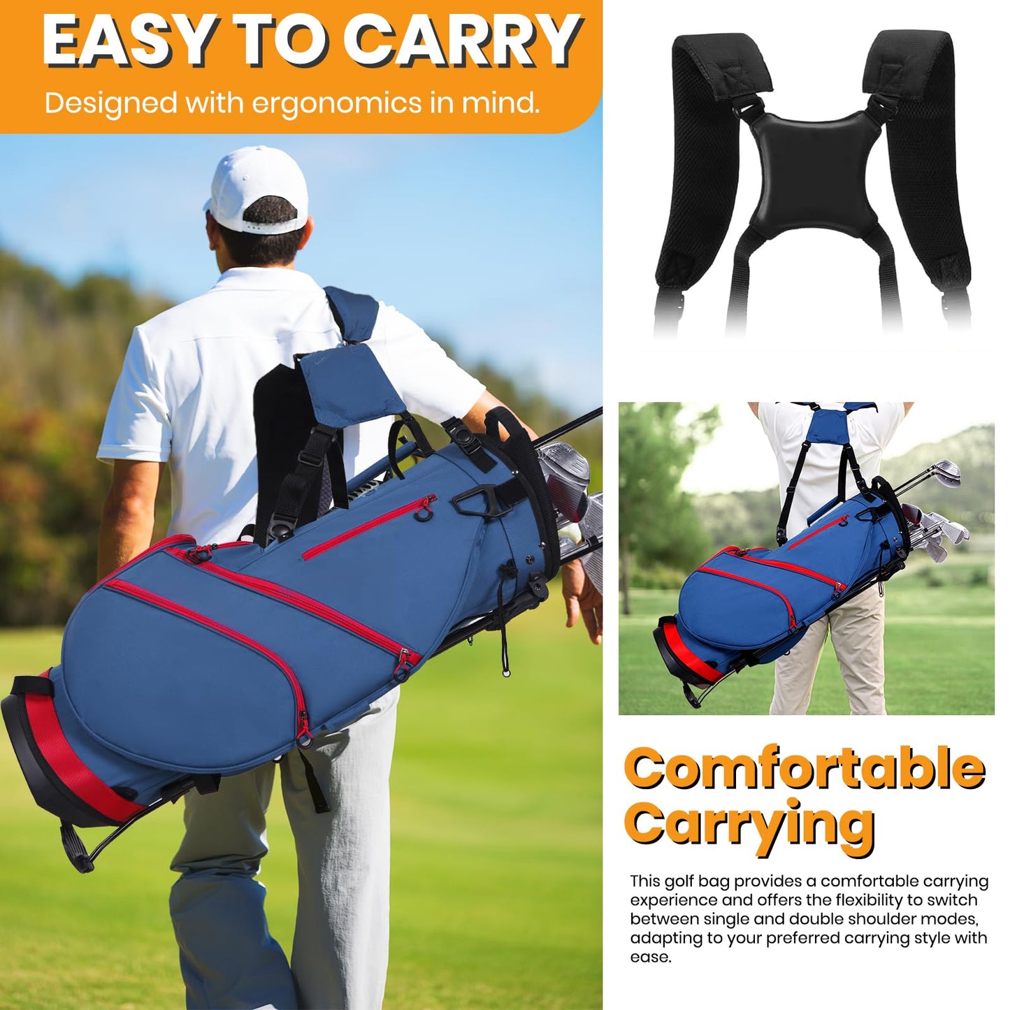 Lightweight Golf Bags for Men Golf Club Bag with Stand