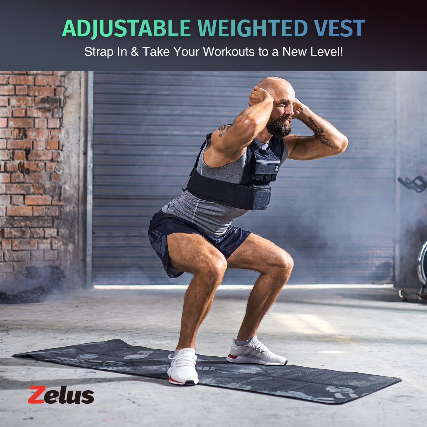 ZELUS 30lb Weighted Vest with Adjustable Weights for Exercise