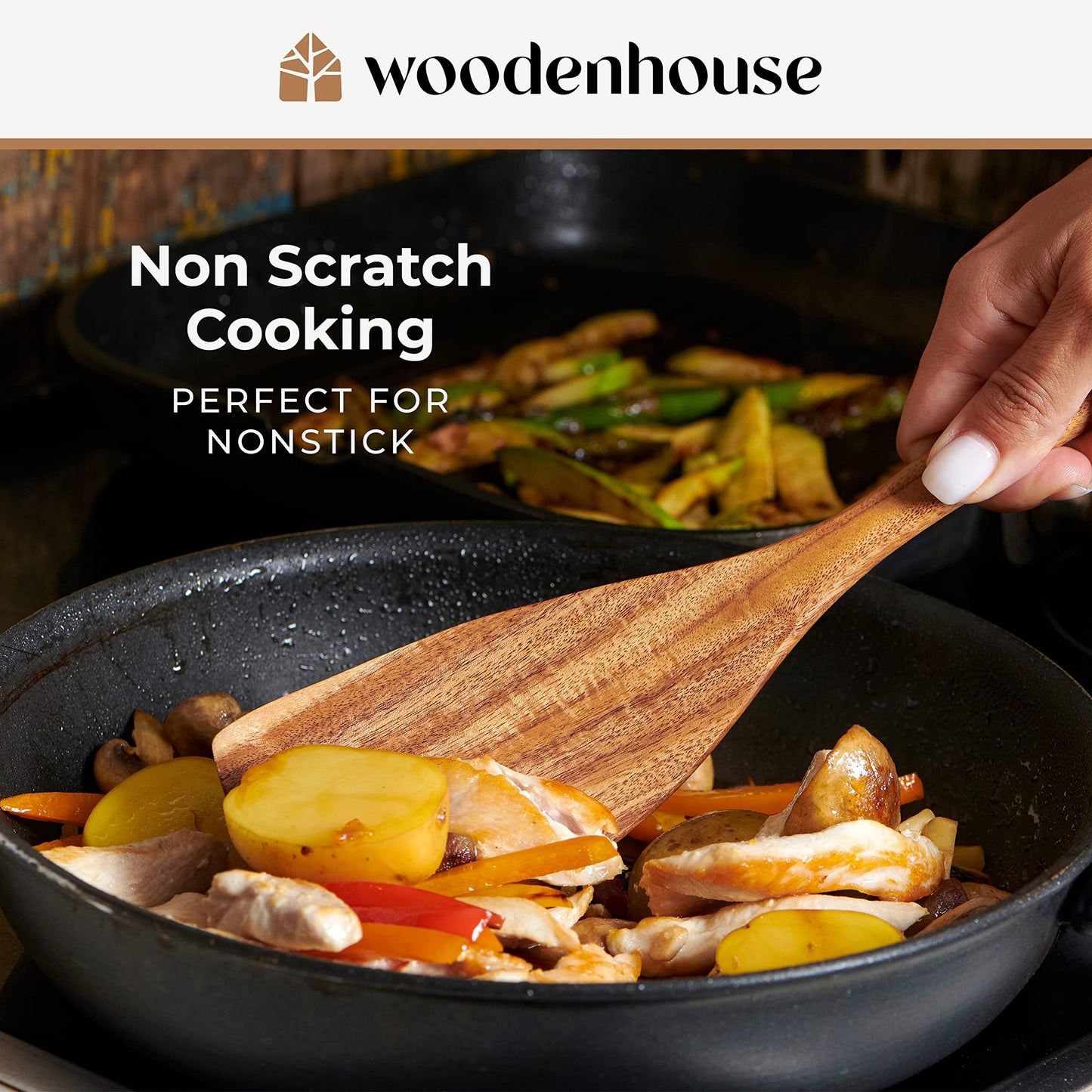 Wooden Kitchen Utensils Set - Wooden Spoons for Cooking