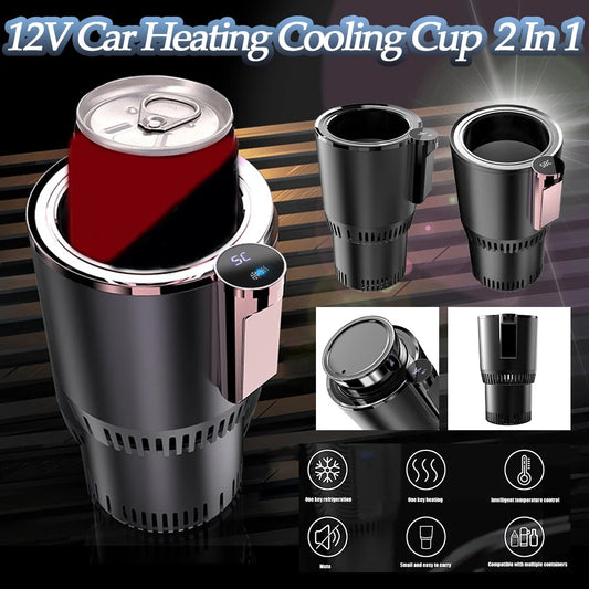 Smart Beverage Mug Holder Car Office Cup Warmer Cooler with Temperature Display