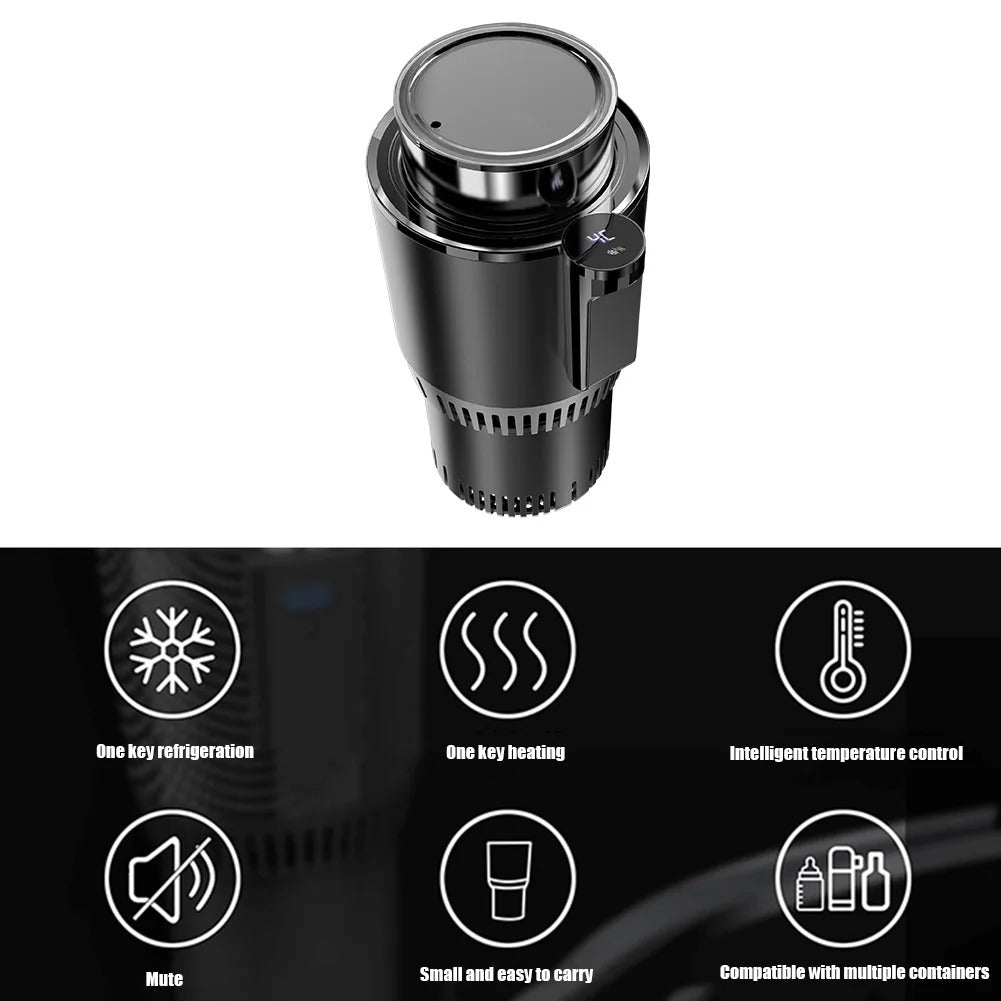 Smart Beverage Mug Holder Car Office Cup Warmer Cooler with Temperature Display